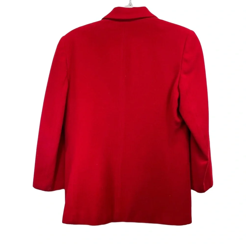 Vintage Fundamental‎ Things Petite Women's Red 80s Wool 1 Button Blazer Size 4 - Picture 2 of 10